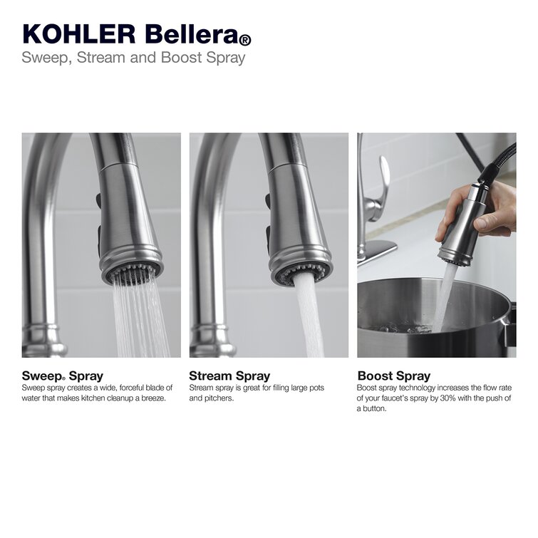 Kohler Bellera Touchless Pull Down Kitchen Faucet, Single-Handle